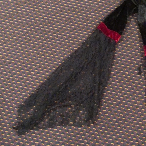 Vampira velveteen and lace black & red Halloween costume - Picture 7 of 16